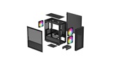Корпус Deepcool CH360, TG, 2x140mm ARGB Fan, 1x120mm ARGB Fan, mini-ITX, mATX, черный