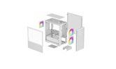 Корпус Deepcool CH360 WH, TG, 2x140mm ARGB Fan, 1x120mm ARGB Fan, mini-ITX, mATX, белый