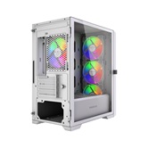 Корпус Powercase Alisio Micro X4W V2, Tempered Glass, 4х 120mm ARGB fans, ARGB HUB, белый, mATX  (CAMCXW-A4)