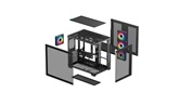Корпус Deepcool CG530 4F, TG (aquarium), 4x120mm ARGB Fan, mini-ITX, mATX, ATX, черный