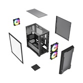 Корпус Powercase Mistral Micro X3B ARGB, Tempered Glass, 3x 120mm ARGB PWM Fan, чёрный, mATX  (CMMXB-A3)