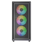 Корпус Powercase Mistral AY4B ARGB, Tempered Glass, 4x 120mm ARGB Fans, чёрный, ATX  (CMAYB-A4)