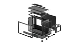 Корпус Deepcool CH160 PLUS, TG, mini-ITX, mATX, черный