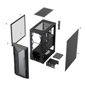Корпус XASTRA  A304 4FRGB Black ATX/Mesh/half-size TG/4x120mm FRGB FC fans/ A304-4FC12F