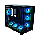 Корпус XASTRA QW500 7ARGB-C10-UC Black ATX/Aquarium/Screewless/7x120mm ARGB PWM FM fans/Argb+PWM HUB 10port/Type-C/ QW500-7FM12A-C10-UC