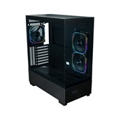 Корпус XASTRA Q500 3ARGB-FG-C10-UC Black ATX/Aquarium/Screewless/ 3x120mm ARGB PWM FG fans/Argb+PWM HUB 10port/ Type-C/ Q500-3FG12A-C10-UC