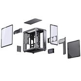 Корпус JONSBO X400 Gray, TG (aquarium), mini-ITX, mATX, ATX, серый