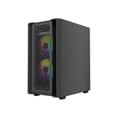Корпус Powercase Mistral SM04 ARGB, Tempered Glass, Front Nylon Filter, 3x120mm ARGB PWM fans, чёрный, mATX  (CMMSM04B-A3)