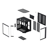 Корпус XASTRA QT400M 5ARGB-FC-C6-AC Black mATX/Aquarium/Screewless/1x120mm+2x240 ARGB PWM FC fans/Argb+PWM HUB 6port/Type-C+USB3.0 (1 USB3.0 кабель)/ QT400M-2FA24A-1FC12A-C6-AC